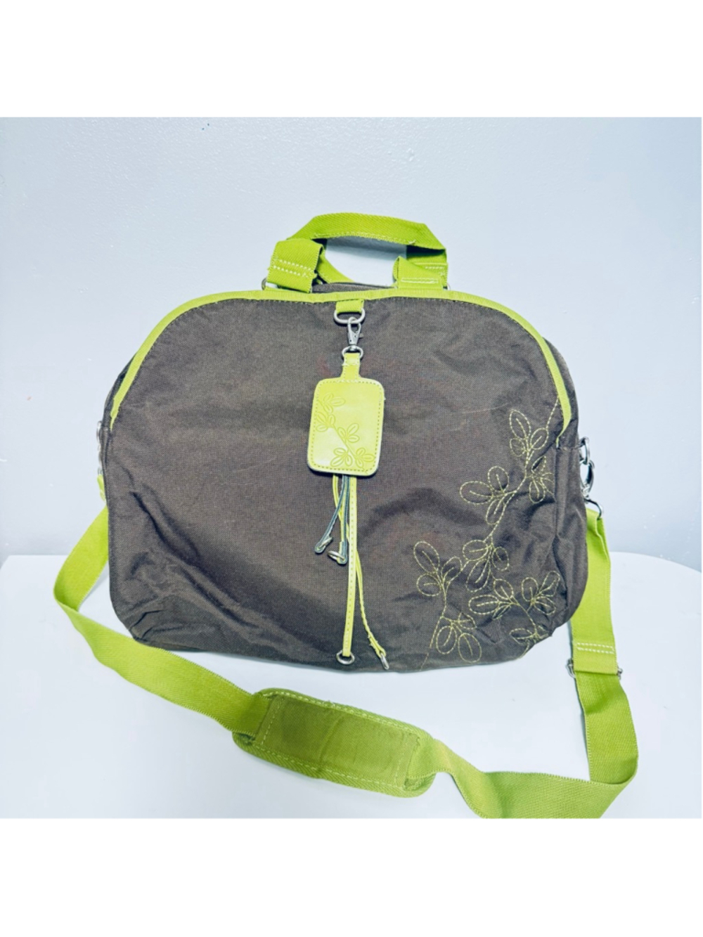 Vintage AMERICAN TOURISTER Luggage Business Holdall Overnight Bag Brown Lime